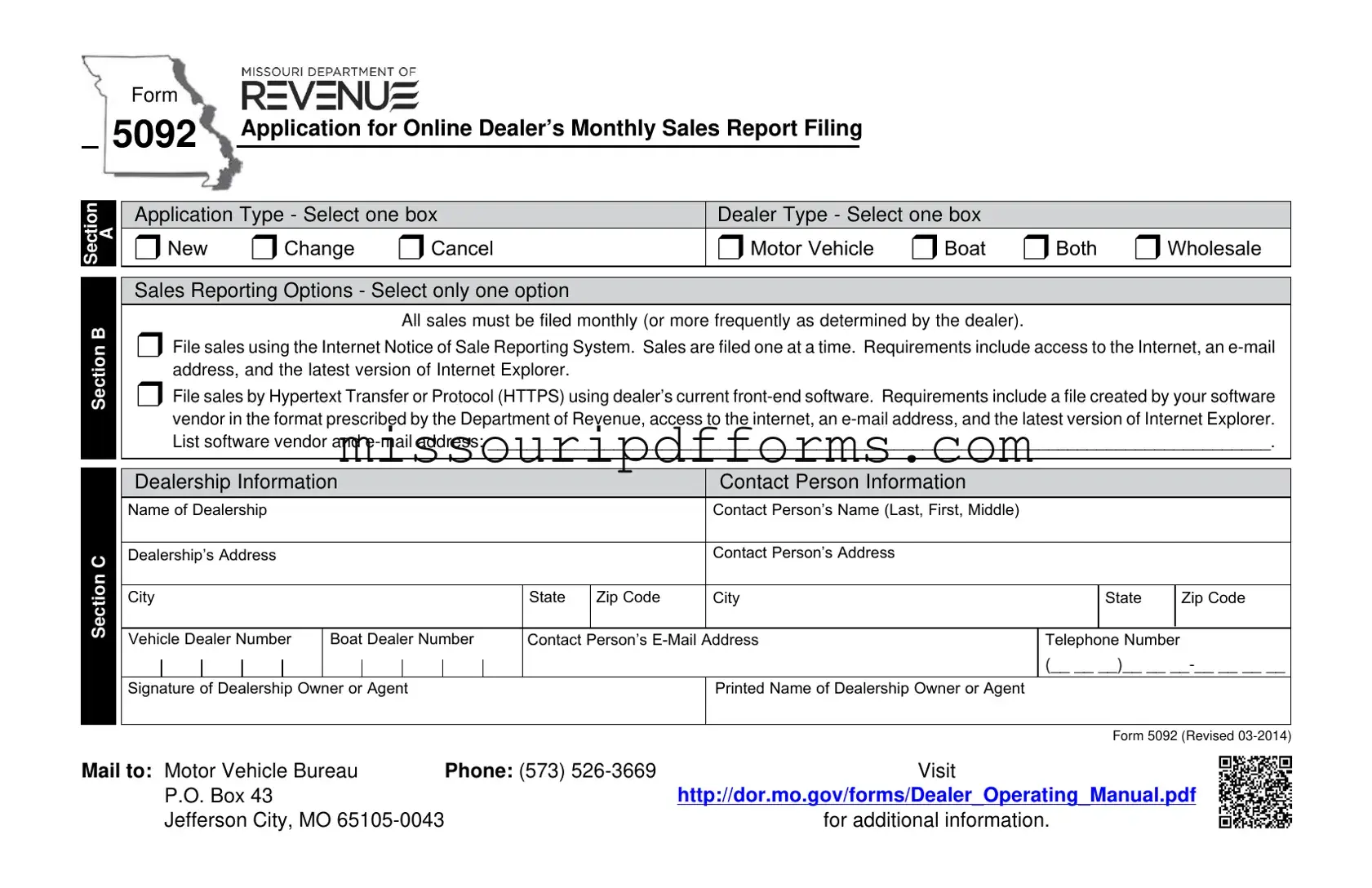 Free Missouri 5092 PDF Template