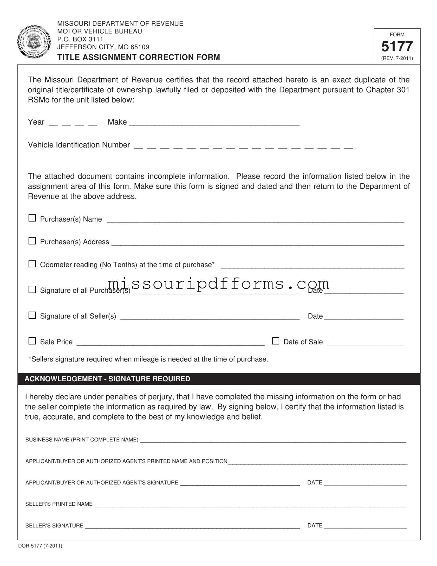 Free Missouri 5177 PDF Template