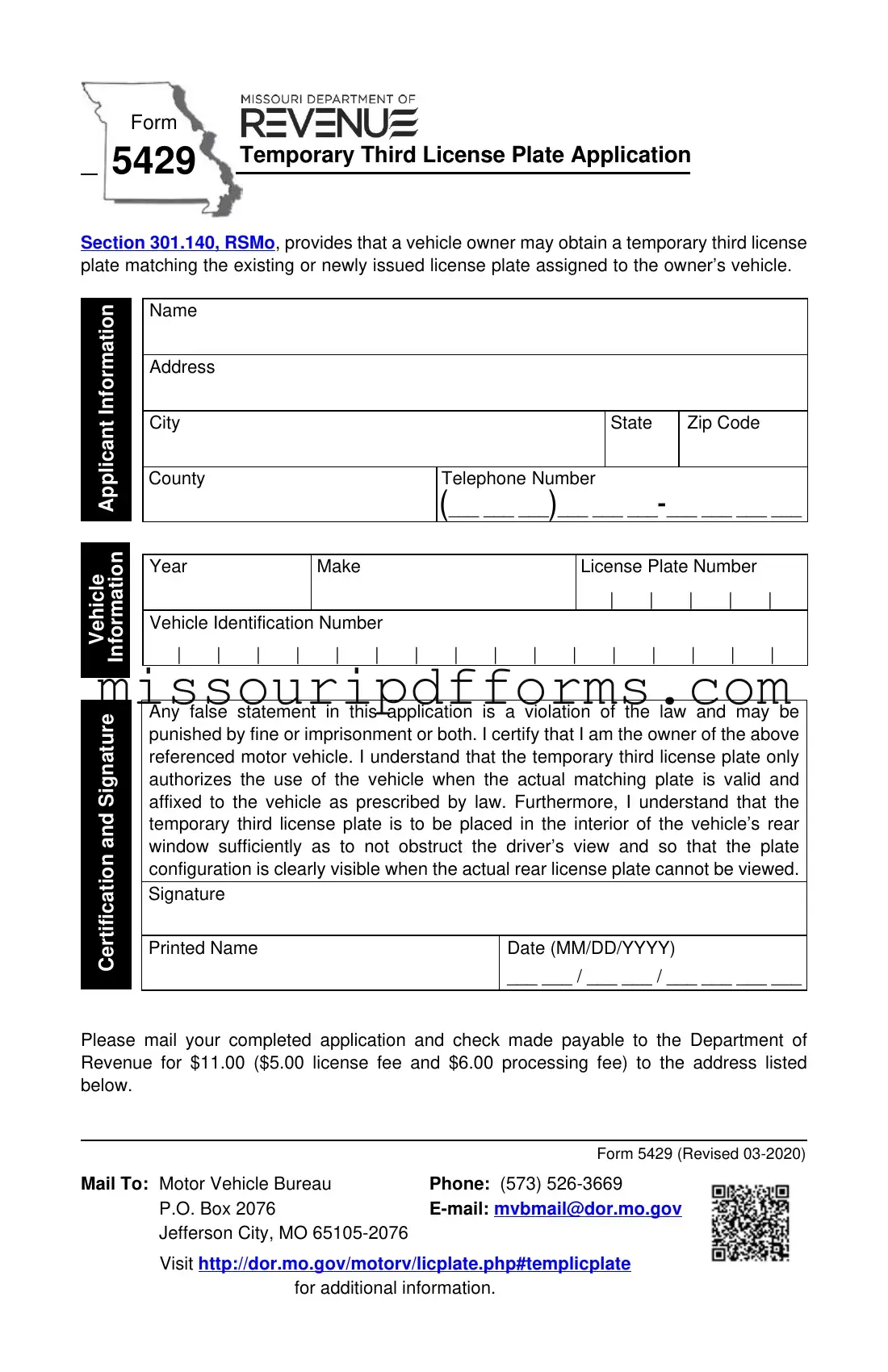 Free Missouri 5429 PDF Template