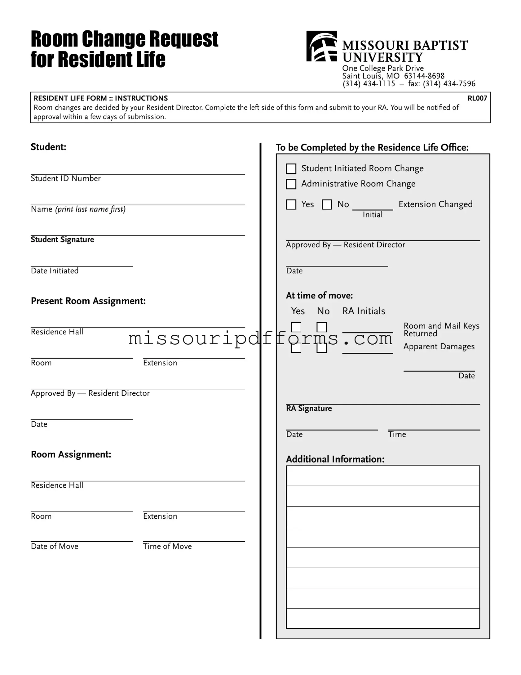 Free Missouri Baptist University Rl007 PDF Template