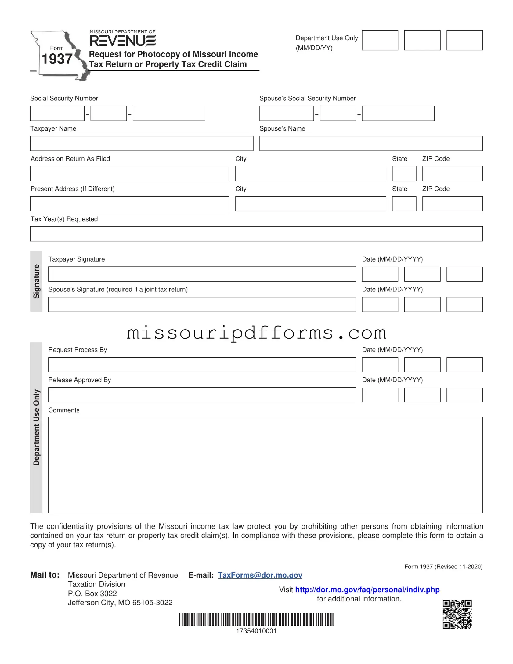 Free Missouri PDF Template