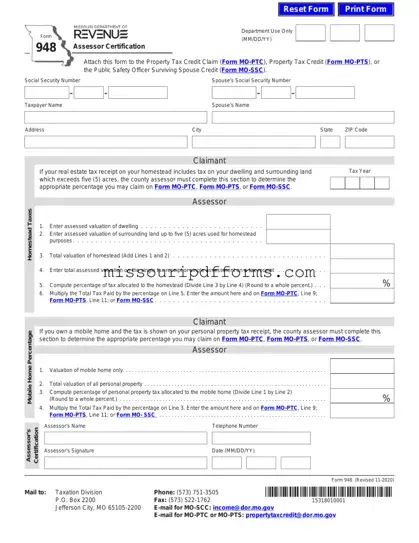 Free 948 Missouri PDF Template
