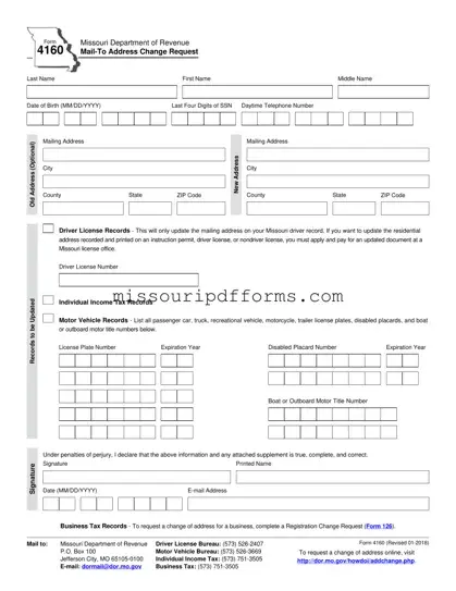 Free Missouri 4160 PDF Template