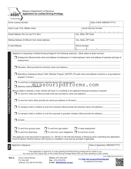 Free Missouri 4595 PDF Template