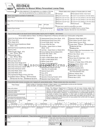 Free Missouri 4601 PDF Template