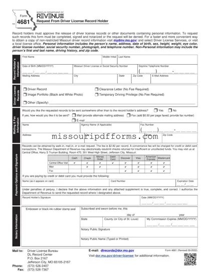 Free Missouri 4681 PDF Template