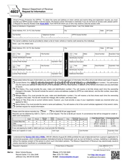 Free Missouri 4803 PDF Template