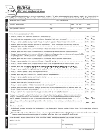 Free Missouri 5140 PDF Template