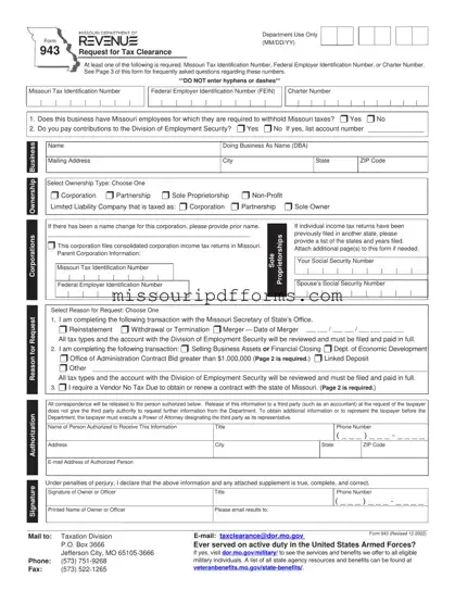 Free Missouri 943 PDF Template