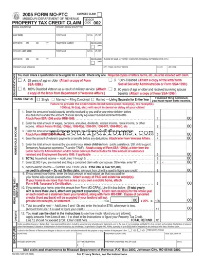 Free Missouri Mo Ptc PDF Template